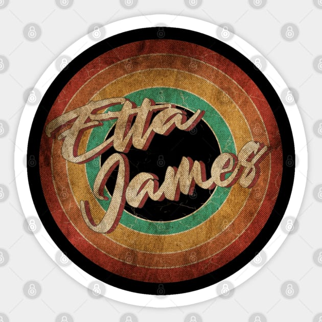 Etta James - Vintage Circle Art Sticker by antongg